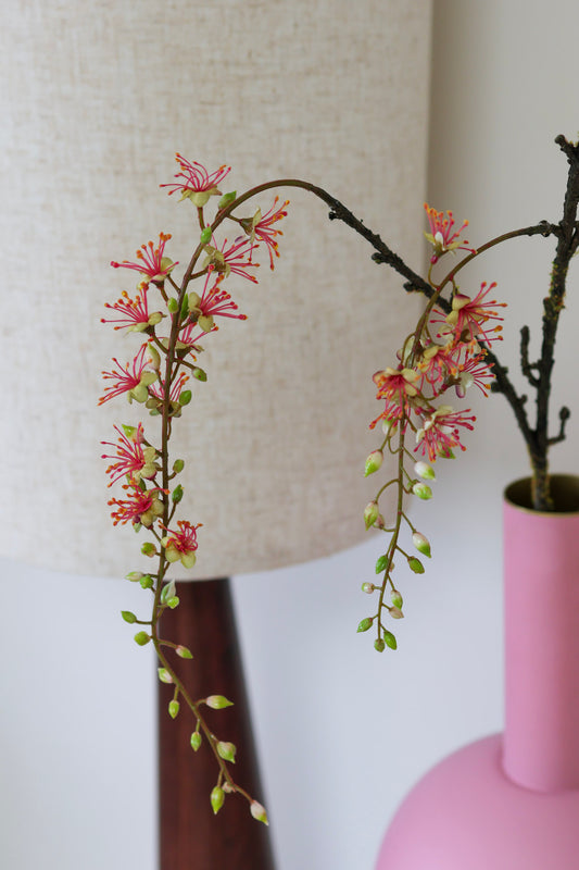 Capparis tak roze groen – zijden kunstbloem 131 cm