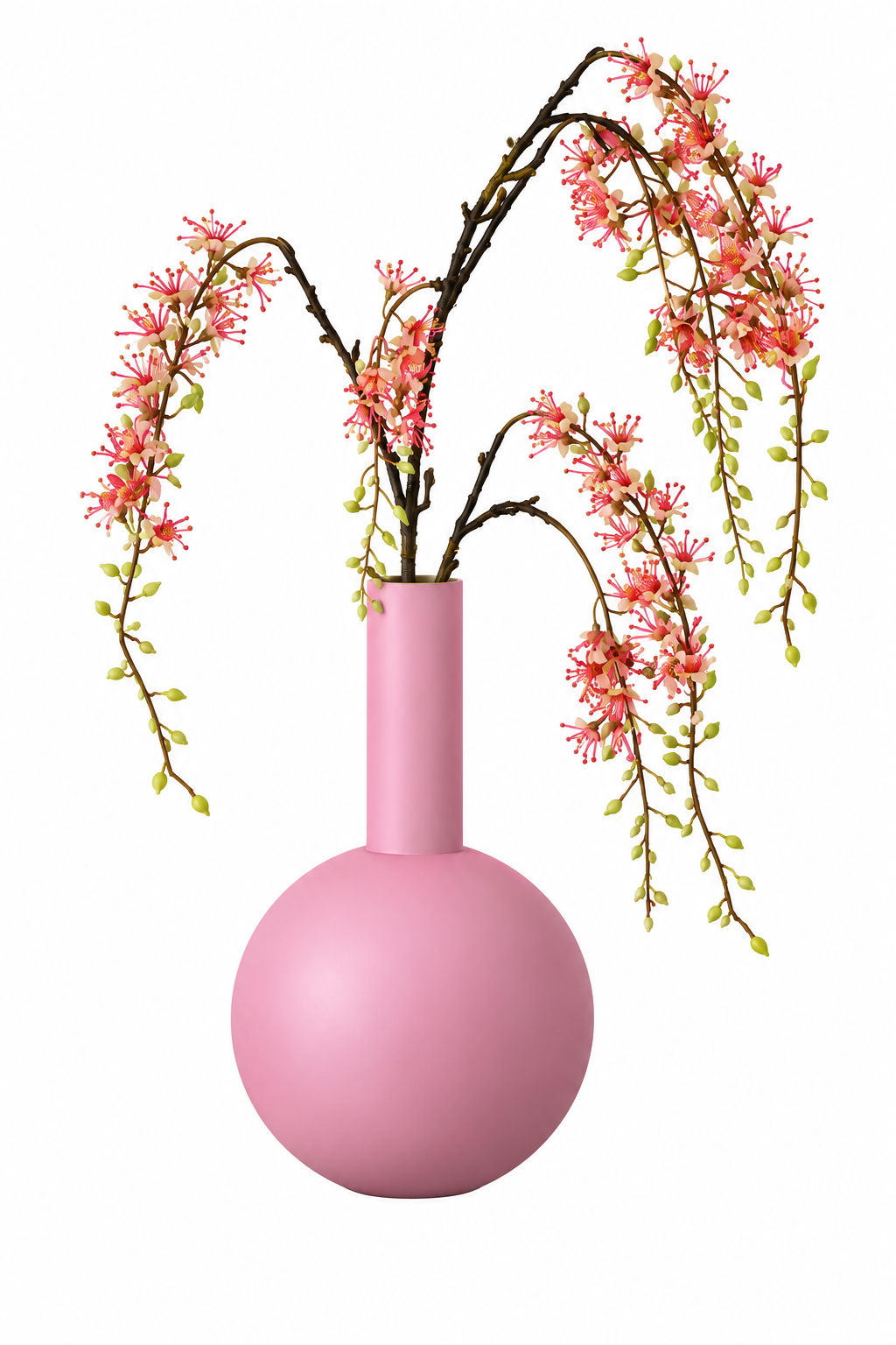 Capparis tak roze groen – zijden kunstbloem 131 cm