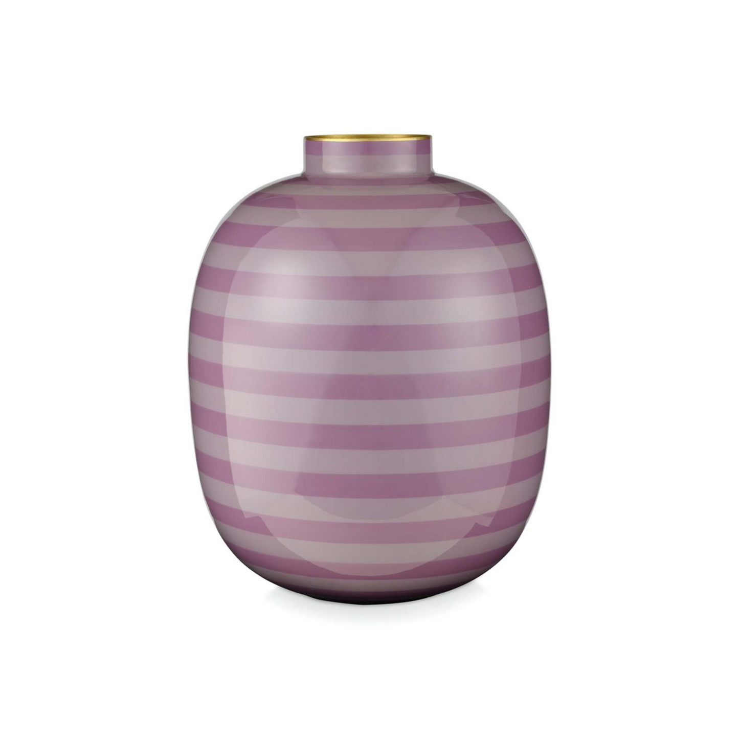 Metalen Vaas Lila met Strepen – 32 cm